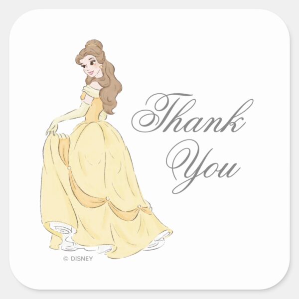 Beauty_and_the_Beast___Baby_Shower_Thank_You_Square_Sticker_1 Beauty And The Beast Baby Shower Thank You Square Sticker