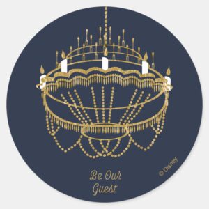 Beauty_and_the_Beast___Chandelier_-_Be_Our_Guest_Classic_Round_Sticker_1 Beauty And The Beast Chandelier Be Our Guest Classic Round Sticker