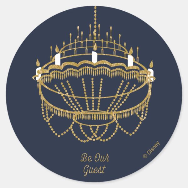 Beauty_and_the_Beast___Chandelier_-_Be_Our_Guest_Classic_Round_Sticker_1 Beauty And The Beast Chandelier Be Our Guest Classic Round Sticker