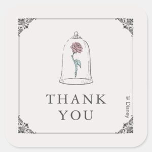 Beauty And The Beast Enchanted Rose Sweet 16 Square Sticker