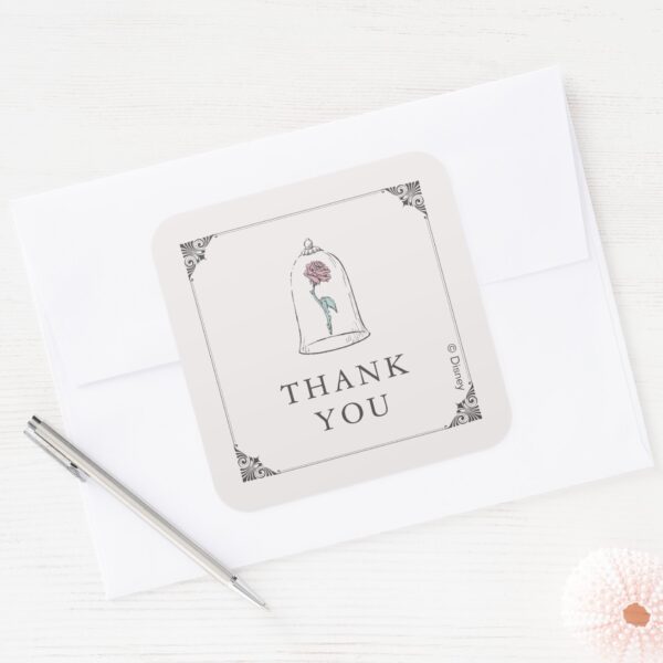 Beauty_and_the_Beast___Enchanted_Rose_Sweet_16_Square_Sticker_4 Beauty And The Beast Enchanted Rose Sweet 16 Square Sticker