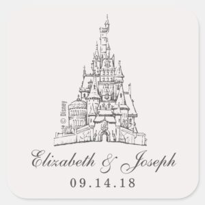 Beauty And The Beast Fairy Tale Castle Wedding Square Sticker