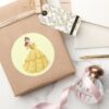 Belle_Holding_Rose_Classic_Round_Sticker_5 Belle Holding Rose Classic Round Sticker