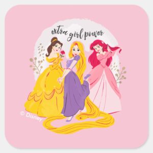 Belle,_Rapnuzel,_Ariel__Extra_Girl_Power__Square_Sticker_1 Belle Rapnuzel Ariel Extra Girl Power Square Sticker
