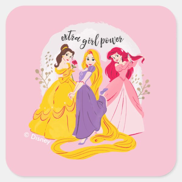 Belle,_Rapnuzel,_Ariel__Extra_Girl_Power__Square_Sticker_1 Belle Rapnuzel Ariel Extra Girl Power Square Sticker