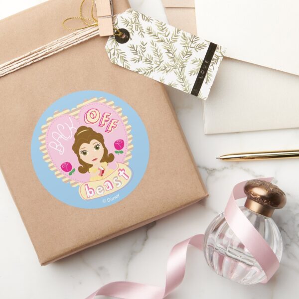 Belle___Back_Off_Beast_Classic_Round_Sticker_4 Belle Back Off Beast Classic Round Sticker