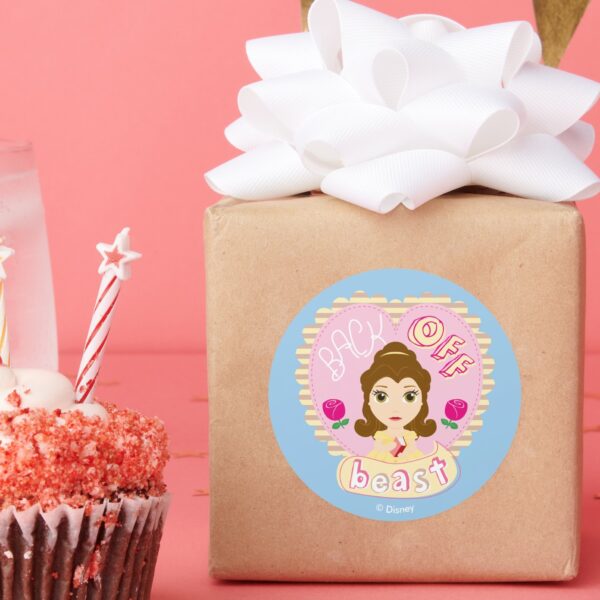 Belle___Back_Off_Beast_Classic_Round_Sticker_6 Belle Back Off Beast Classic Round Sticker