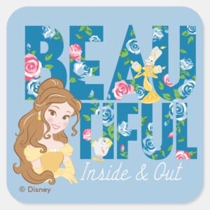 Belle Beautfiul Inside Out Square Sticker