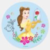 Belle___Belle_And_Her_Christmas_Rose_Classic_Round_Sticker_1 Belle Belle And Her Christmas Rose Classic Round Sticker