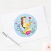 Belle___Belle_And_Her_Christmas_Rose_Classic_Round_Sticker_3 Belle Belle And Her Christmas Rose Classic Round Sticker