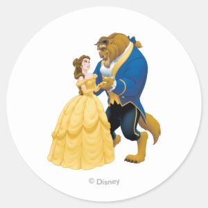 Belle_and_Beast_Dancing_Classic_Round_Sticker_1 Belle And Beast Dancing Classic Round Sticker