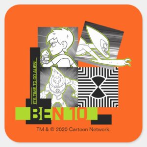 Ben 10 Its Time To Go Alien Square Sticker