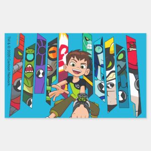 Ben 10 Alien Collection Graphic Rectangular Sticker