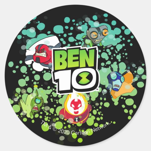 Ben_10_Alien_Forms_Bubble_Graphic_Classic_Round_Sticker_1 Ben 10 Alien Forms Bubble Graphic Classic Round Sticker