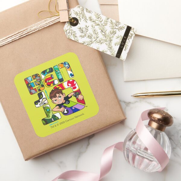 Ben_10_Alien_Logo_Square_Sticker_5 Ben 10 Alien Logo Square Sticker