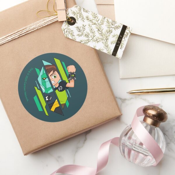 Ben_10_Diamondhead_DNA_Transformation_Classic_Round_Sticker_5 Ben 10 Diamondhead DNA Transformation Classic Round Sticker