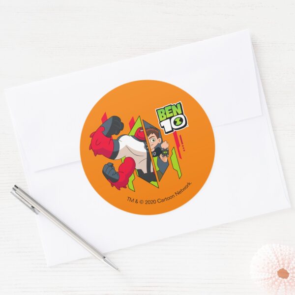Ben_10_Four_Arms_DNA_Transformation_Classic_Round_Sticker_3 Ben 10 Four Arms DNA Transformation Classic Round Sticker