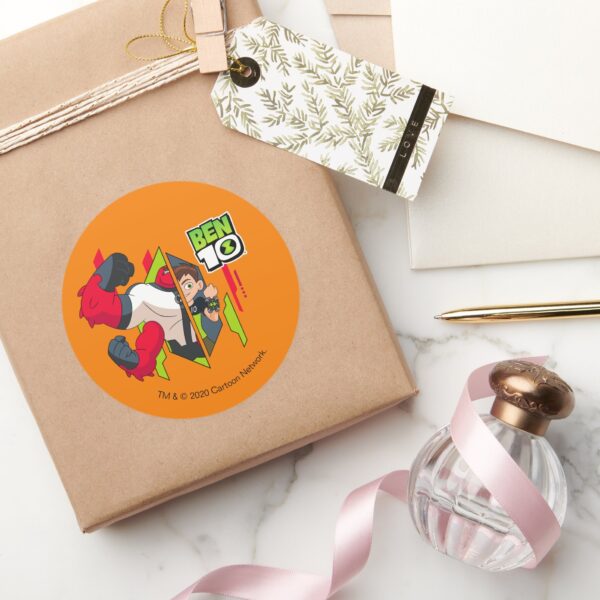 Ben_10_Four_Arms_DNA_Transformation_Classic_Round_Sticker_5 Ben 10 Four Arms DNA Transformation Classic Round Sticker