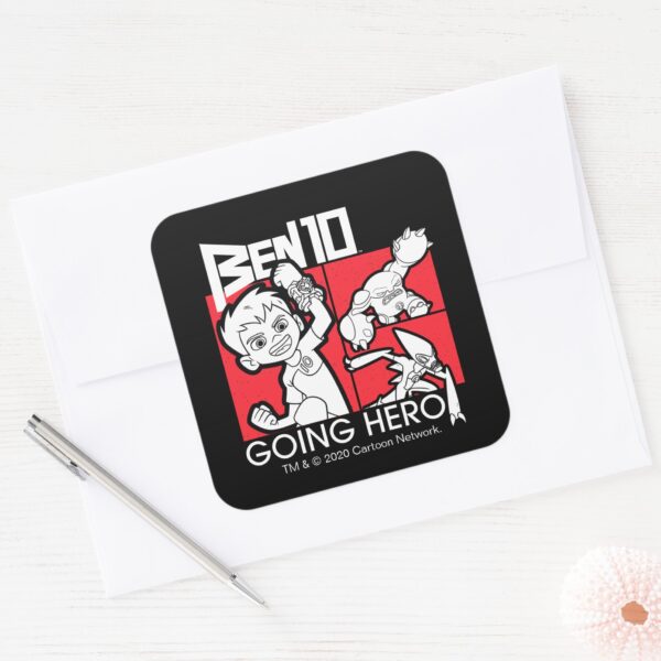 Ben_10_Going_Hero_Square_Sticker_3 Ben 10 Going Hero Square Sticker