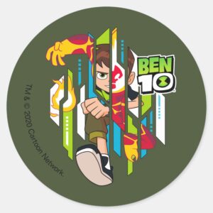 Ben 10 Heatblast DNA Transformation Classic Round Sticker
