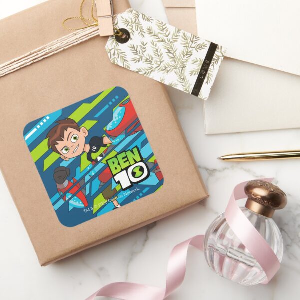 Ben_10_Overflow_DNA_Transformation_Square_Sticker_5 Ben 10 Overflow DNA Transformation Square Sticker