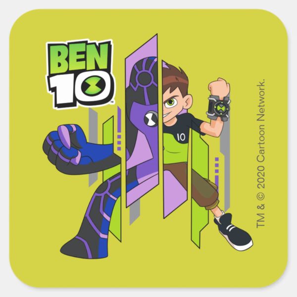 Ben_10_Upgrade_DNA_Transformation_Square_Sticker_1 Ben 10 Upgrade DNA Transformation Square Sticker