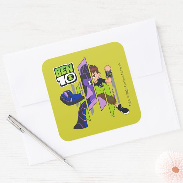 Ben_10_Upgrade_DNA_Transformation_Square_Sticker_3 Ben 10 Upgrade DNA Transformation Square Sticker