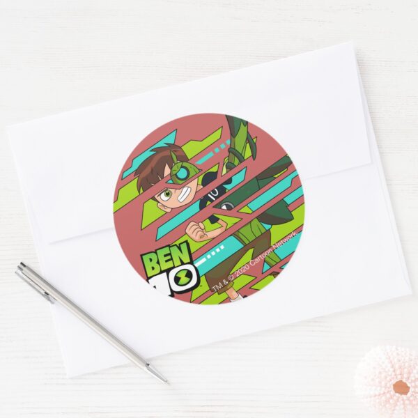 Ben_10_Wildvine_DNA_Transformation_Classic_Round_Sticker_3 Ben 10 Wildvine DNA Transformation Classic Round Sticker