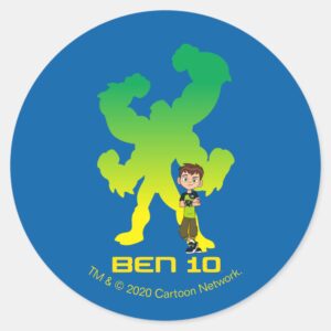 Ben 10 Four Arms Shadow Classic Round Sticker