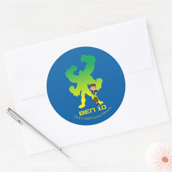 Ben_10_&_Four_Arms_Shadow_Classic_Round_Sticker_3 Ben 10 Four Arms Shadow Classic Round Sticker