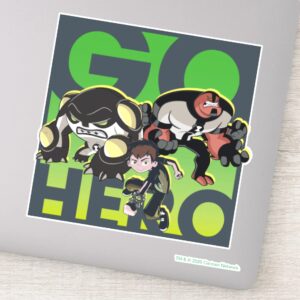 Ben Tennyson Cannonbolt And Four Arms Go Hero Sticker