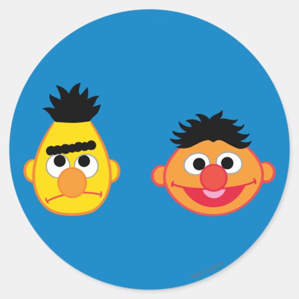 Bert_&_Ernie_Emojis_Classic_Round_Sticker_1 Bert Ernie Emojis Classic Round Sticker