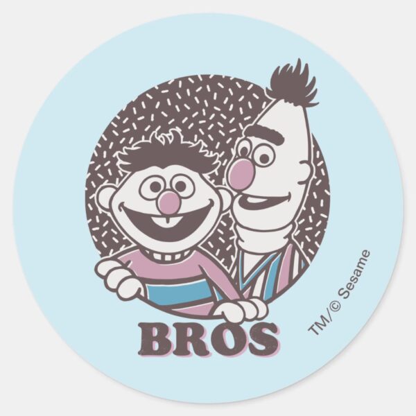 Bert_&_Ernie___Bros_Classic_Round_Sticker_1 Bert Ernie Bros Classic Round Sticker