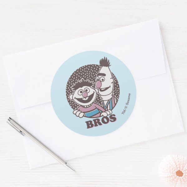 Bert_&_Ernie___Bros_Classic_Round_Sticker_3 Bert Ernie Bros Classic Round Sticker
