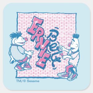 Bert Ernie Street Graffiti Square Sticker