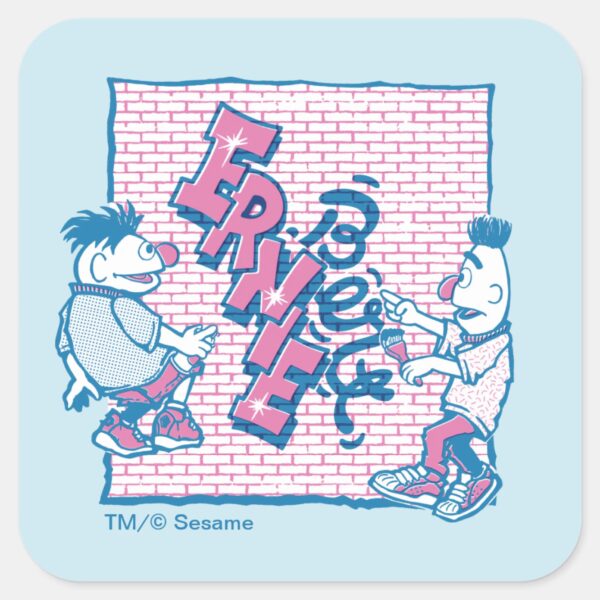 Bert_&_Ernie___Street_Graffiti_Square_Sticker_1 Bert Ernie Street Graffiti Square Sticker