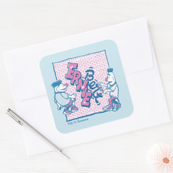 Bert_&_Ernie___Street_Graffiti_Square_Sticker_3 Bert Ernie Street Graffiti Square Sticker