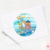 Bert_and_Ernie_Birthday_Balloons_Classic_Round_Sticker_3 Bert And Ernie Birthday Balloons Classic Round Sticker