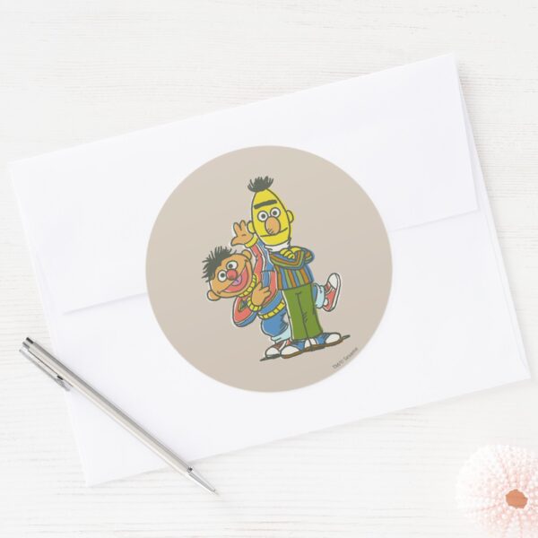 Bert_and_Ernie_Classic_Style_Classic_Round_Sticker_3 Bert And Ernie Classic Style Classic Round Sticker