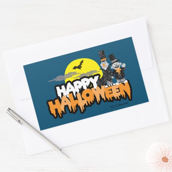 Bert And Ernie Happy Halloween Rectangular Sticker