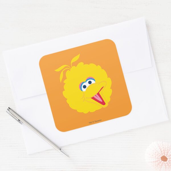 Big_Bird_Face_Square_Sticker_3 Big Bird Face Square Sticker