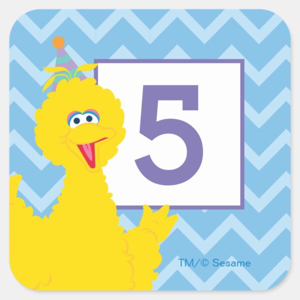 Big Bird Party Chevron Pattern Square Sticker