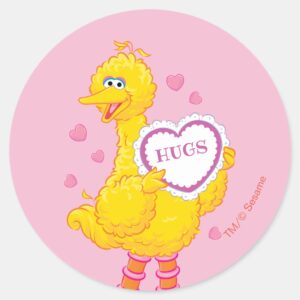 Big Bird Valentine Classic Round Sticker