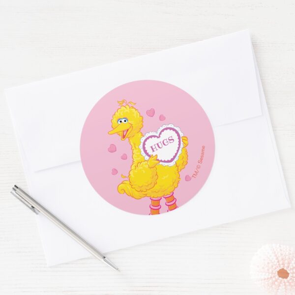 Big_Bird_Valentine_Classic_Round_Sticker_3 Big Bird Valentine Classic Round Sticker