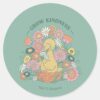 Big_Bird___Grow_Kindness_Floral_Graphic_Classic_Round_Sticker_1 Big Bird Grow Kindness Floral Graphic Classic Round Sticker