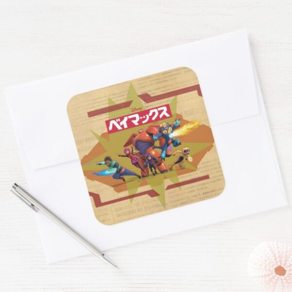 Big_Hero_6_Superheros_Square_Sticker_3 Big Hero 6 Superheros Square Sticker
