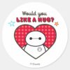 Big Hero 6 Baymax Would You Like A Hug Classic Round Sticker