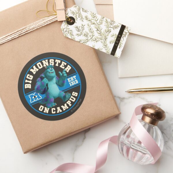 Big_Monster_on_Campus_Classic_Round_Sticker_5 Big Monster On Campus Classic Round Sticker
