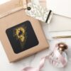 Black Adam Distressed Lightning Bolt Graphic Square Sticker