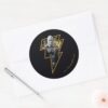 Black Adam Gray And Gold Lightning Graphic Classic Round Sticker